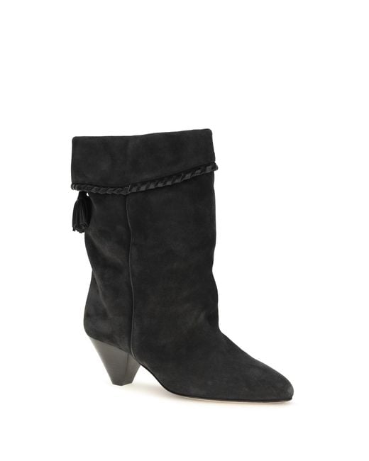 Isabel Marant Black Draped Suede Boots