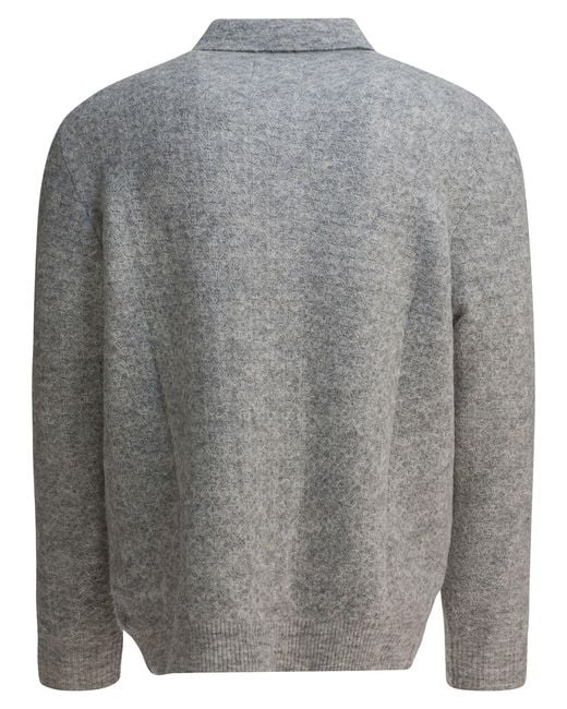 NN07 Gray "Alfie" Alpaca Blend Polo Sweater for men