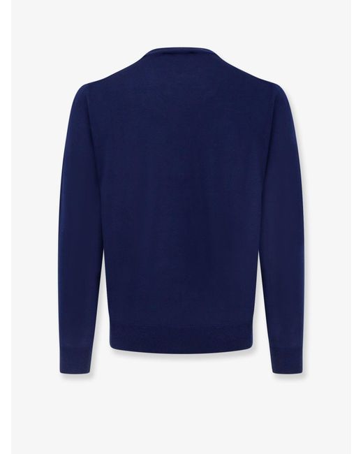 Bramani Cashmere Blue Wool Cardigan for men