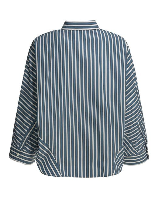 Brunello Cucinelli Blue Monile Striped Shirt