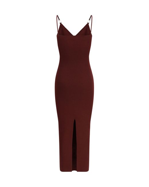 Versace Purple Safety Pin Slip Midi Dress