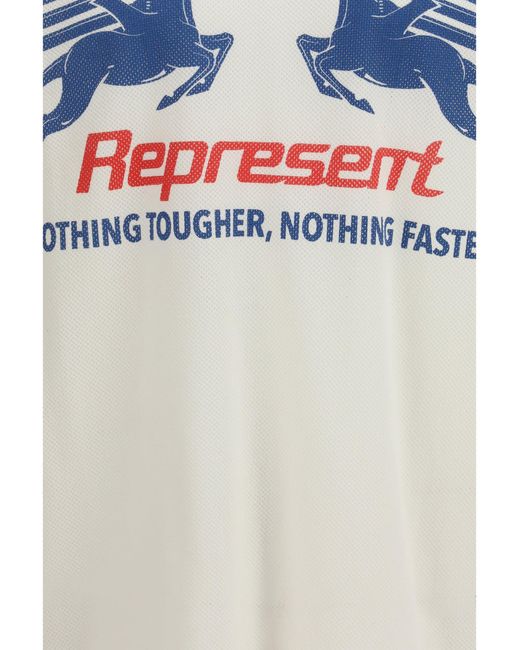 Represent White Mesh Pegasus Long Sleeve T-Shirt Flat for men