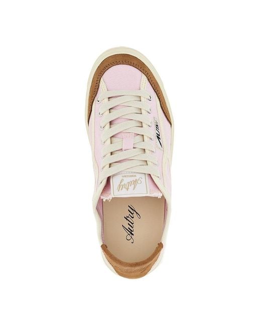 Autry Pink Windscape Low Canvas Sneakers