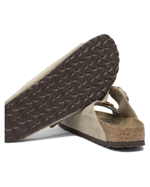 Birkenstock White Suede Arizona Sandals for men