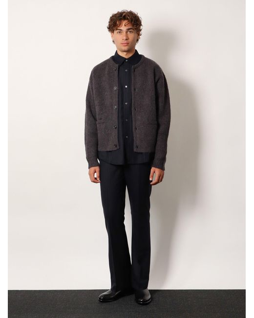 TONYWACK Blue Wool Blend Striped Shirt