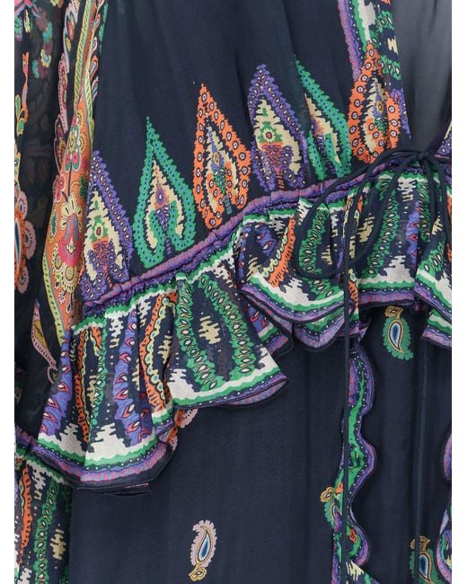 Etro Blue Silk Long Dress