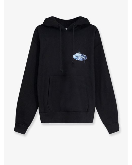 Stussy Blue Wave Oval Hooded Sweatshirt for men