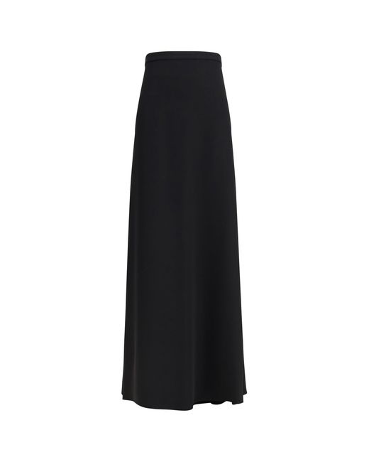 Valentino Black Long Cady Couture Skirt