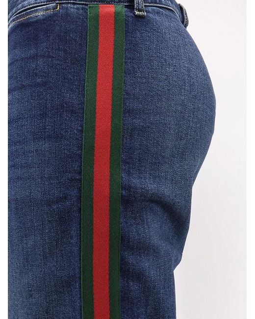 Gucci Blue Jeans With Web Details for men