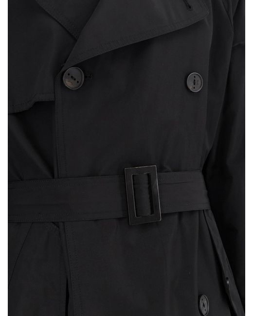 Hevò Black Motolese Nylon And Cotton Trench for men