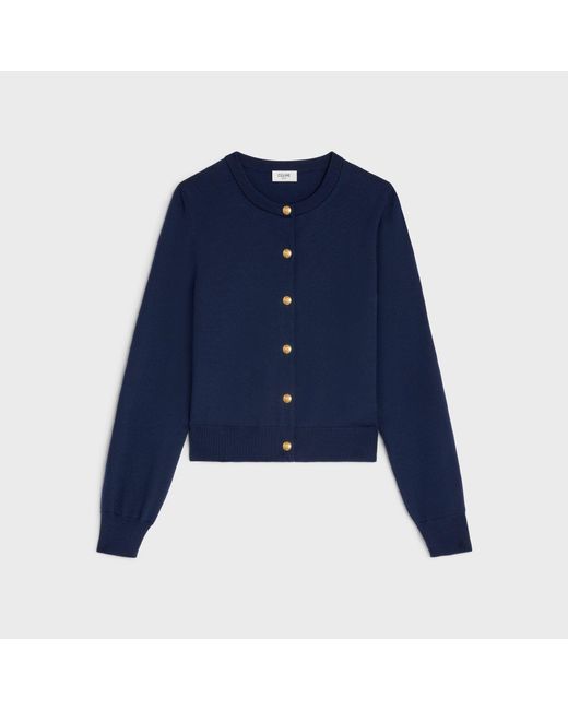 Céline Blue Wool Cardigan