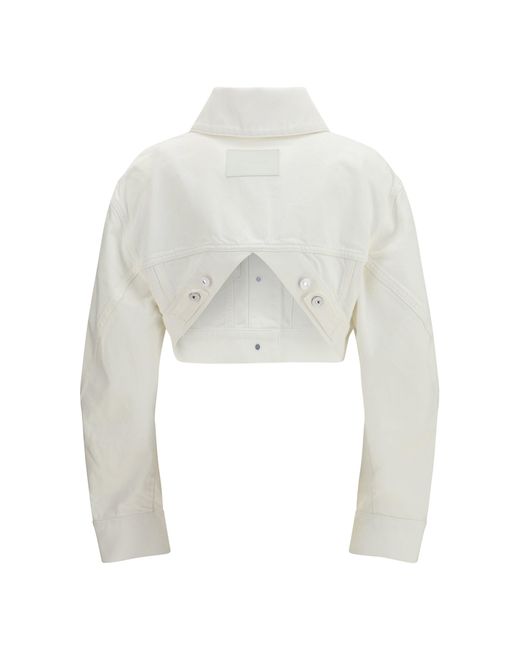Givenchy White Cocoon Reversed-Effect Raw Denim Jacket