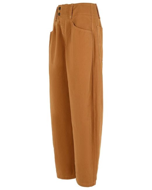 Isabel Marant Brown 'Oumaya' Cotton Cognac Pants