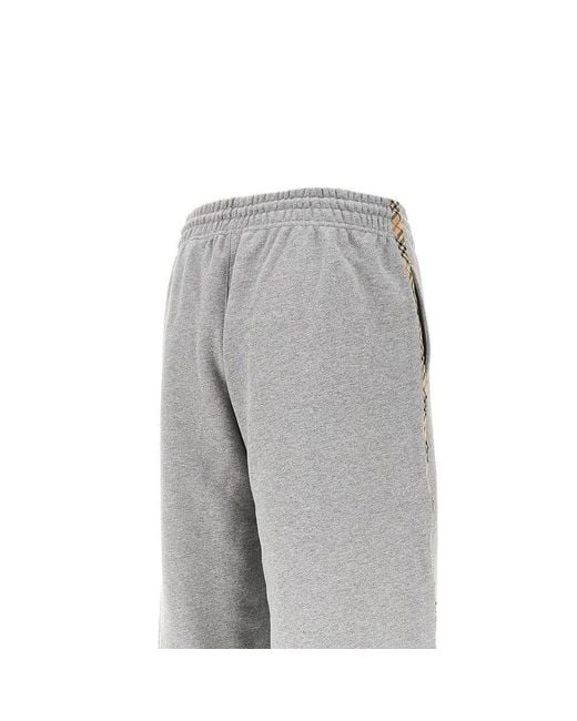 Burberry Gray Wide Leg Sweatpants With Check Details