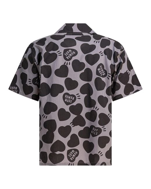 Human Made Black Heart Vacation Shirts Grey for men