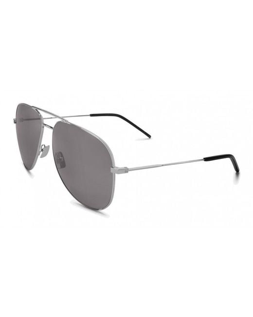 Saint Laurent Gray "Classic Sl 11 Aviator" Sunglasses
