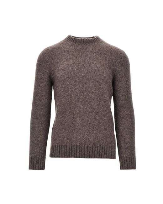 Piacenza 1733 Brown Silk And Cashmere Blend Sweater for men