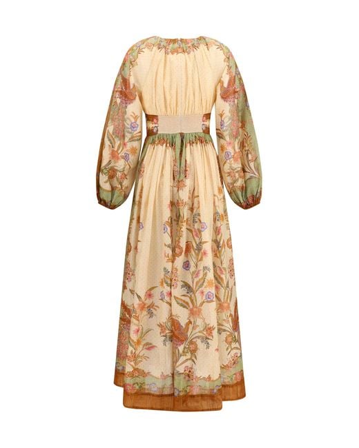 Zimmermann Natural Indra Elasticated Waist Maxi Dress