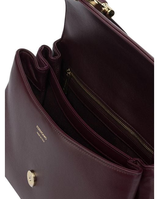 Ferragamo Purple Leather Handbag