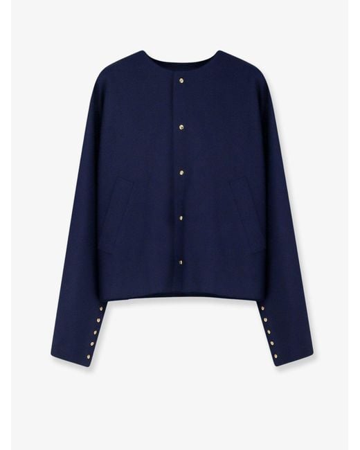 Céline Blue Cotton Blazer With Printed Lining
