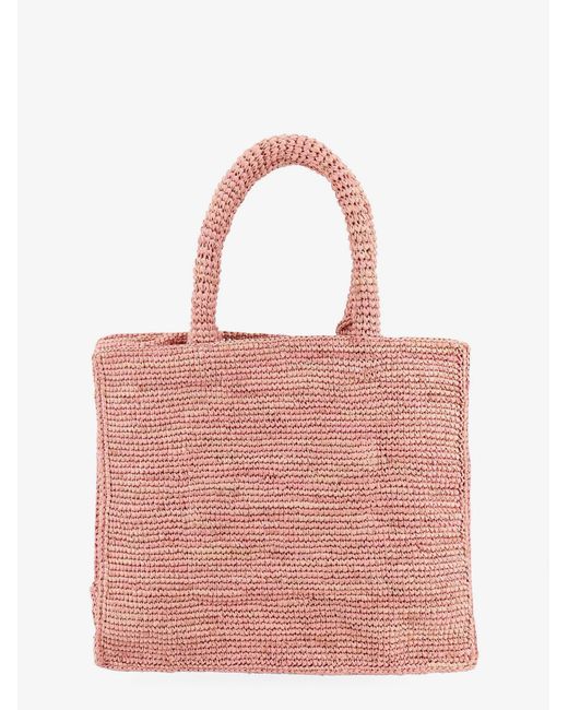 Mc2 Saint Barth Pink Colette Raffia Handbag