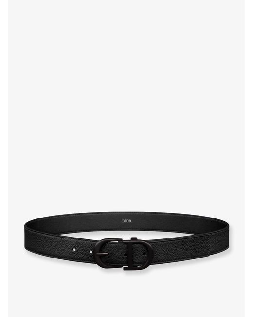 Dior White Cd Leather Belt for men