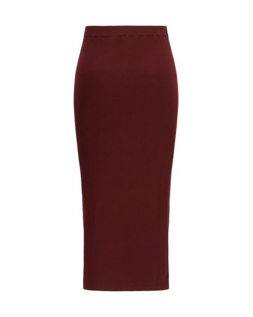 Weekend by Maxmara Red Midi Pencil Skirt Berry