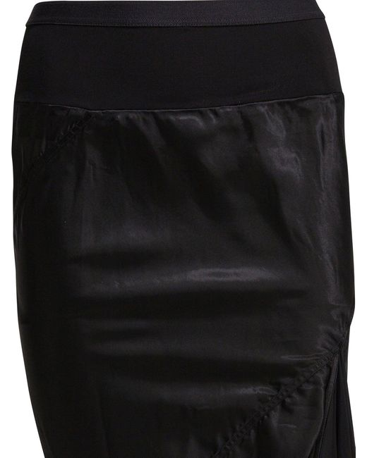 Rick Owens Black Bias Midi Skirt