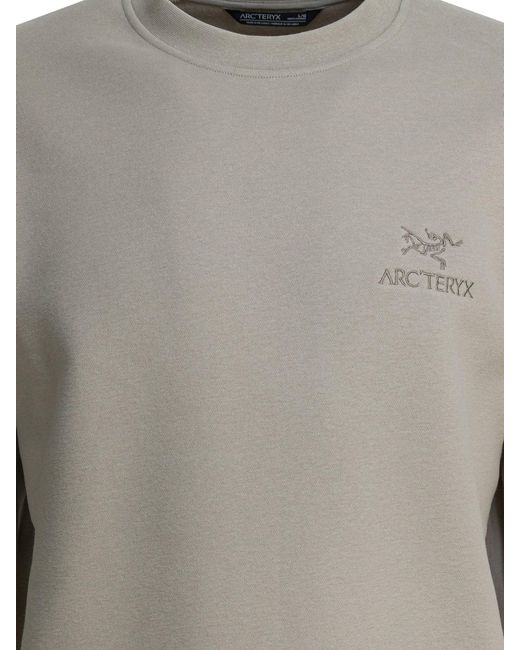 Arc'teryx Gray Fleece "Emblem" Crewneck Sweatshirt for men