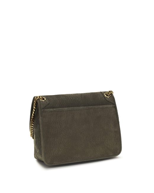 Saint Laurent Gray Shoulder Bag Niki Lambskin
