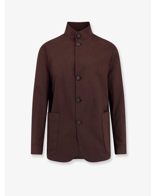 Hevò Brown Caslvecchio Wool Blend Jacket for men