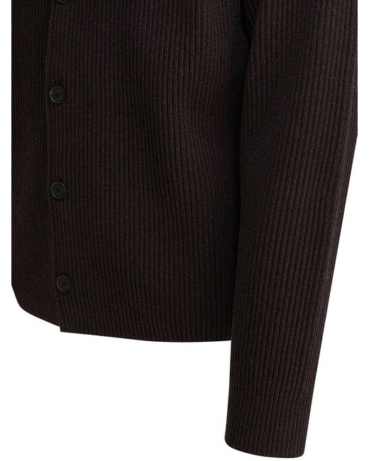 Auralee Black Super Fine Wool Cardigan Knitwear for men