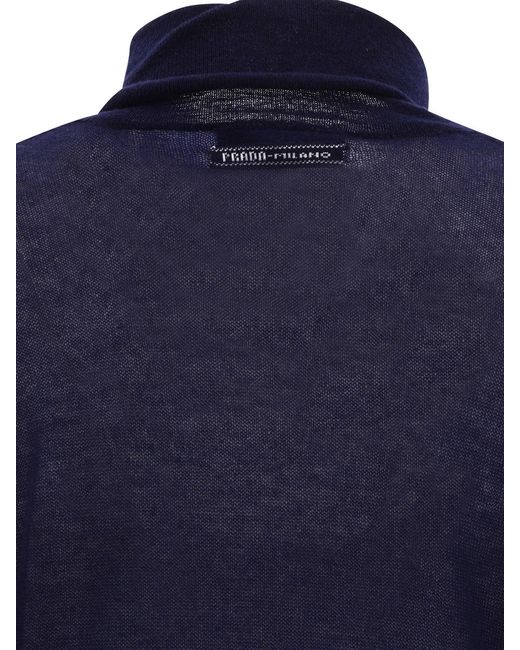 Prada Blue Cashmere Turtleneck