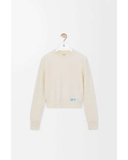 Loewe White Wool Crewneck Sweatshirt