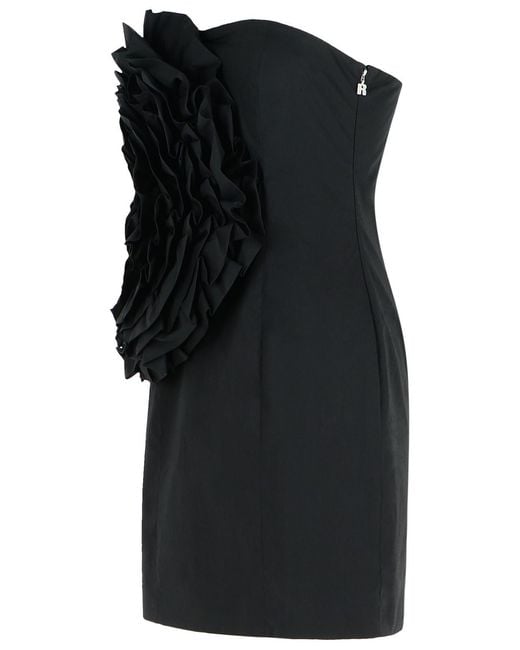 ROTATE BIRGER CHRISTENSEN Black 'Flower' Cotton Dress