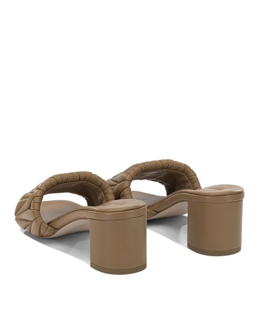 Miu Miu Brown Matelassé Leather Heeled Sandals
