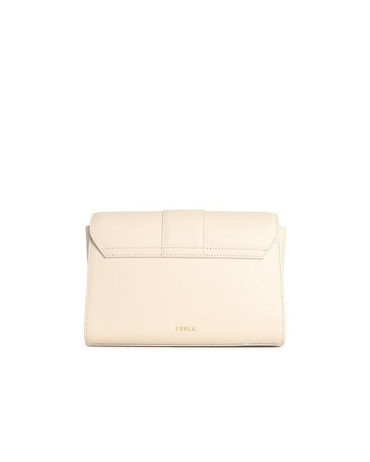 Furla Natural 'Urban S' Cream Leather Crossbody Bag