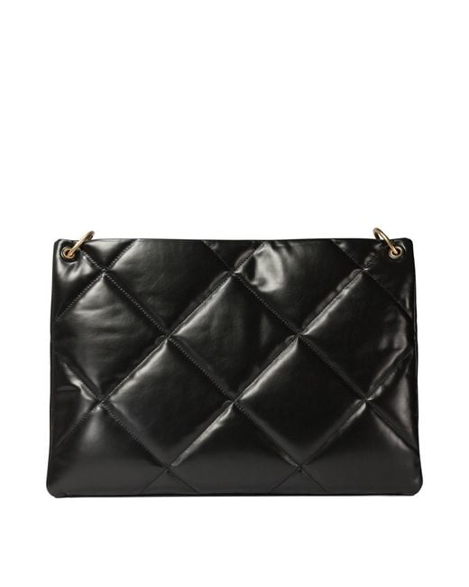 Tory Burch Black Kira Diamond Quilt Hobo