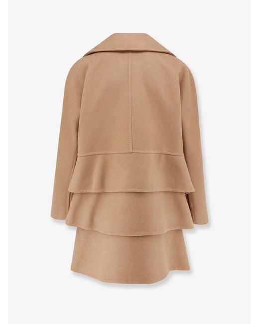 Max Mara Natural Asturie1234 Oversize Virgin Wool And Cashmere Coat