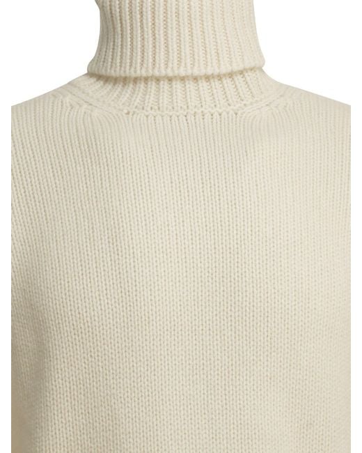 Altum White Cashmere Turtleneck Sweater for men