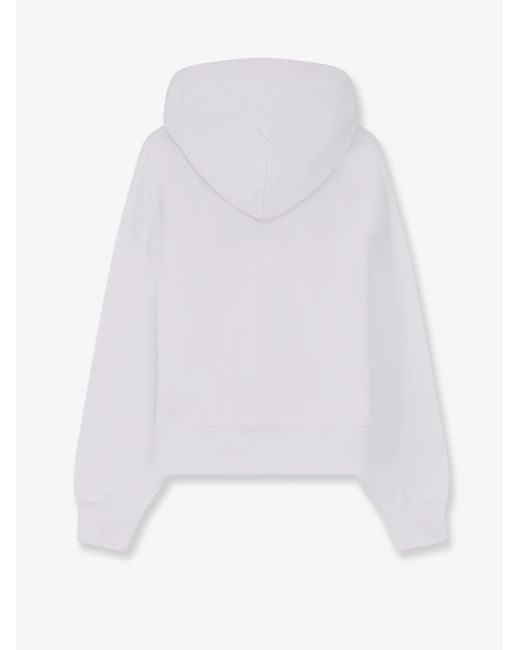 Gucci White Cotton Sweatshirt With Embroidered Horsebit On The Front
