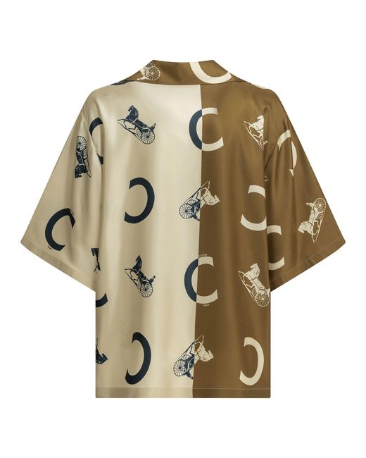 Céline Metallic Silk Shirt