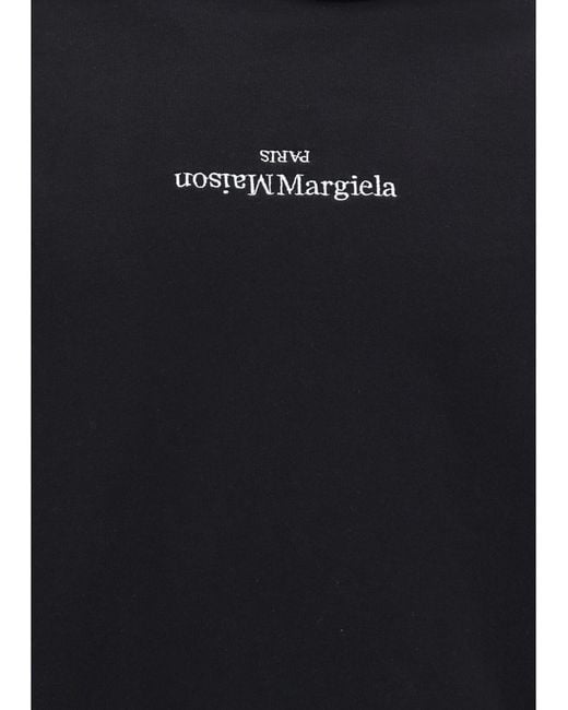Margiela Blue Cotton Hooded Sweatshirt for men