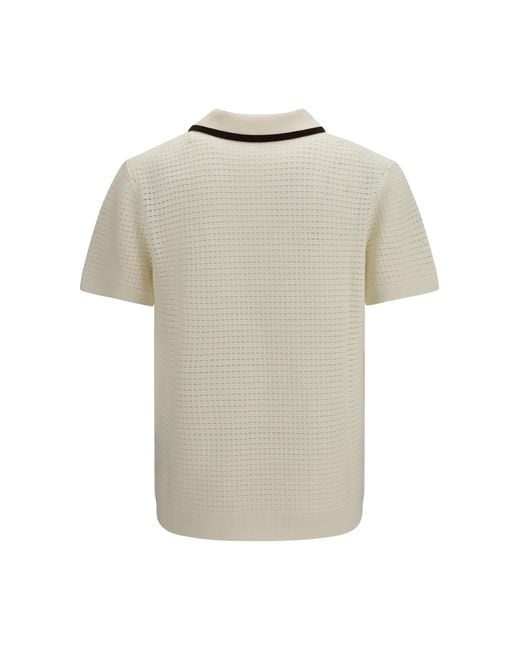 Casablanca White Textured Terry Polo Shirt for men