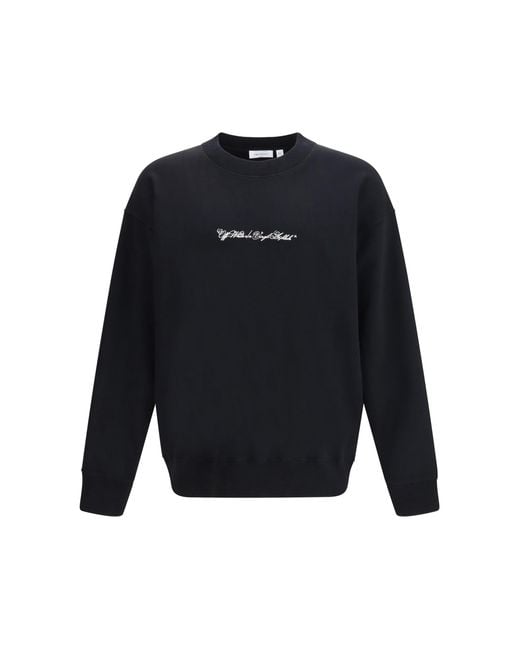 Off-White c/o Virgil Abloh Blue Script Arrow Crewneck Sweatshirt for men