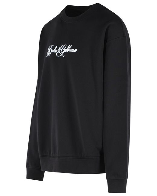 Dolce & Gabbana Black Dolce & Gabbana Cotton Sweatshirt for men