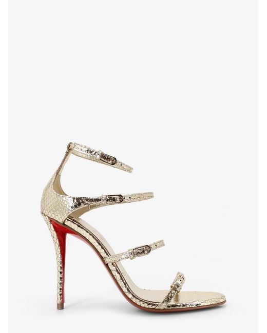 Christian Louboutin White Millenium 100 Python Leather Sandals