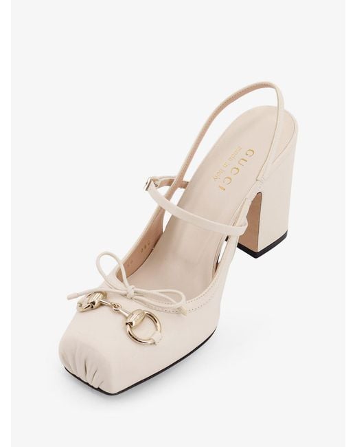 Gucci White Leather Décolleté