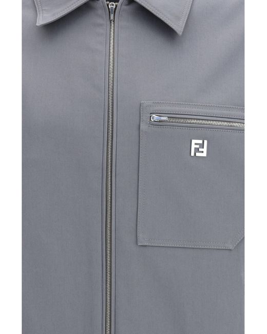 Fendi Gray New Rich Jacket for men