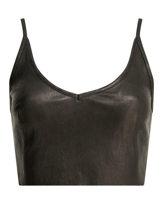 Rick Owens Black Leather Bra Top